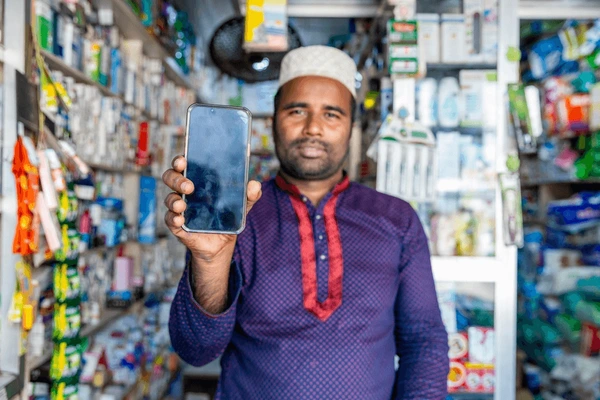 Community members using services